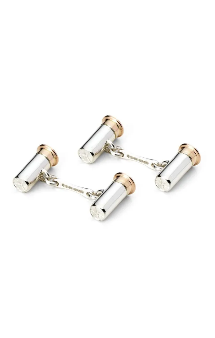 Shotgun Cartridge Cufflinks, Sterling Silver