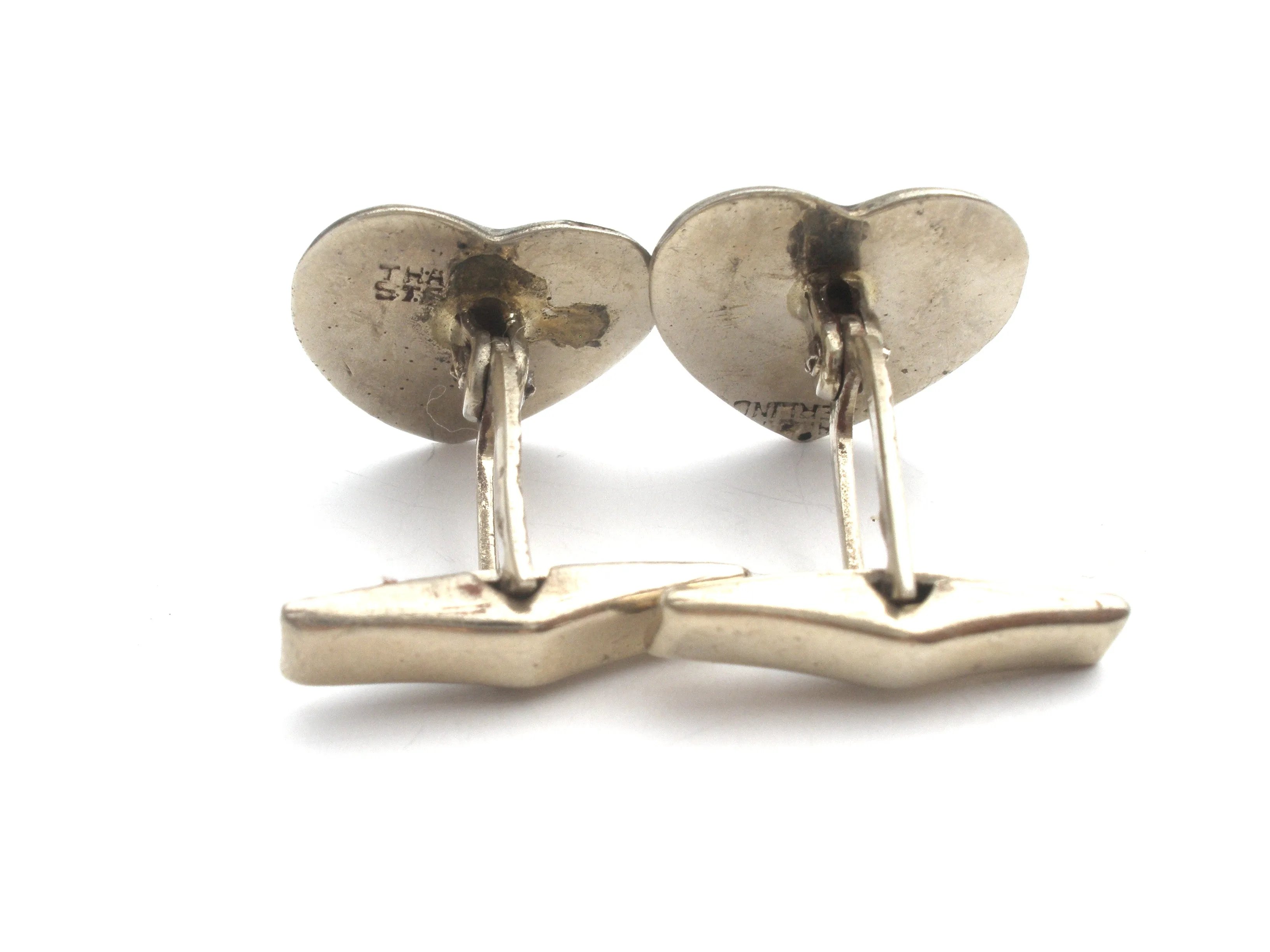 Siam Sterling Silver Enamel Ship Cufflink & Tie Bar Set