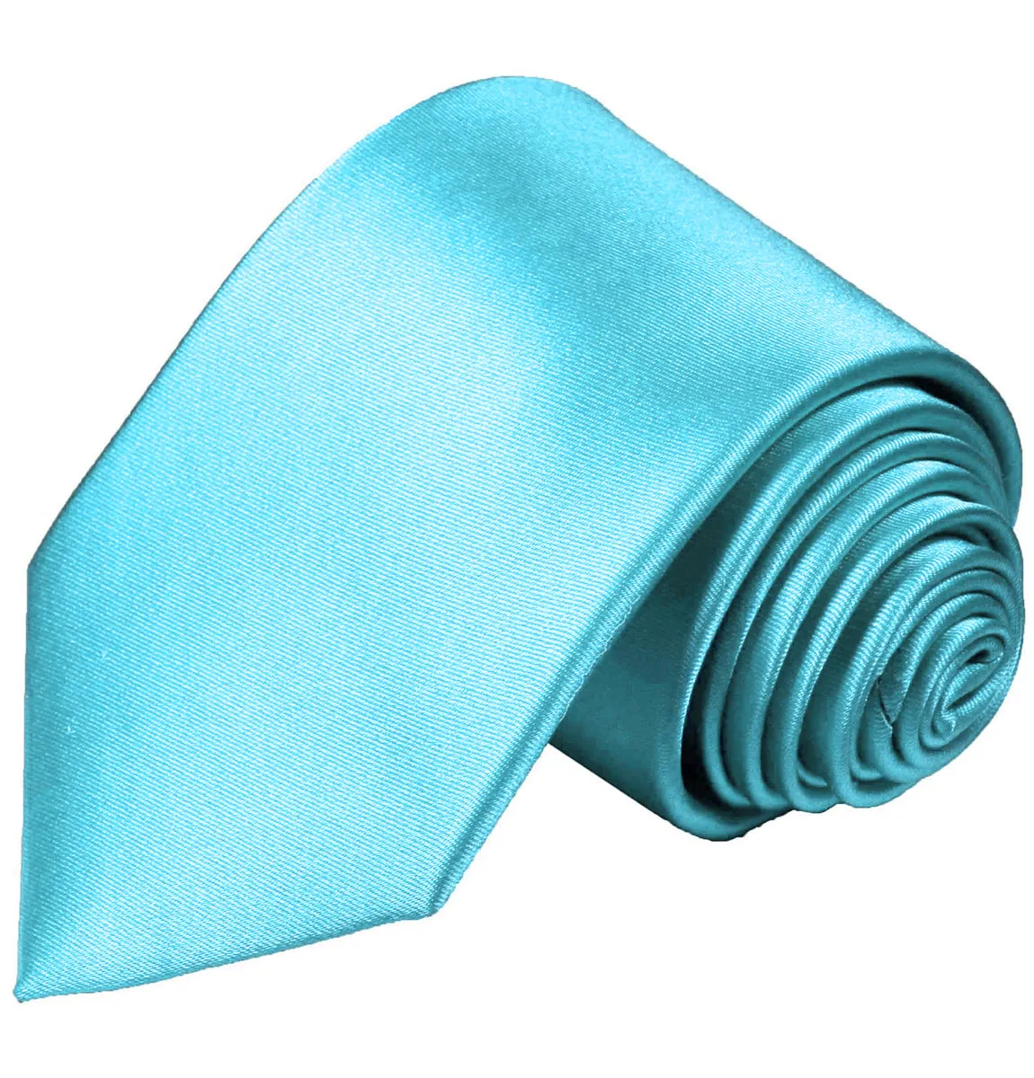 Solid Angel Blue Silk Tie and Pocket Square