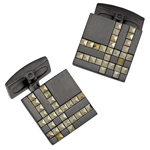 Square Plaid Sterling Silver Cufflinks