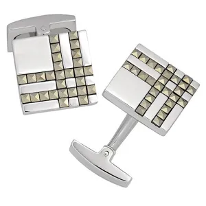Square Plaid Sterling Silver Cufflinks