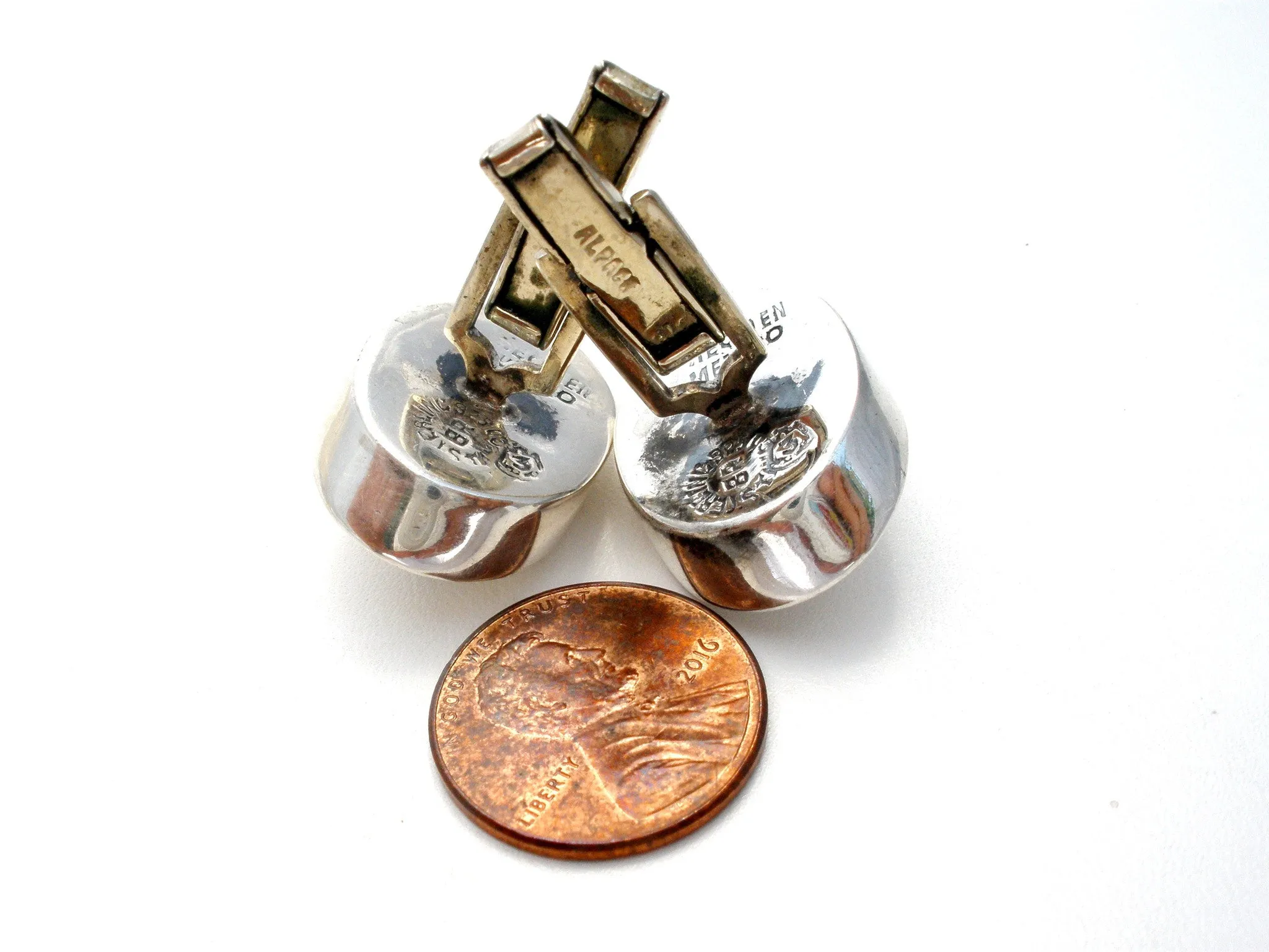 Sterling Silver Cufflinks with Tiger's Eye Gemstones