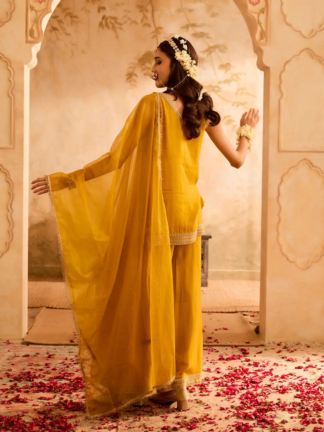 Sunehri Umeed Yellow Gota Embroidered Kurta Set