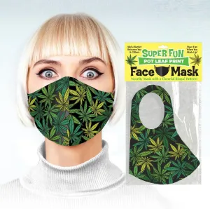Super Fun Face Mask - Pot Leaf - Novelty Face Mask