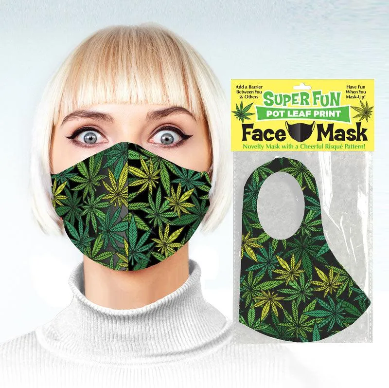 Super Fun Face Mask - Pot Leaf - Novelty Face Mask