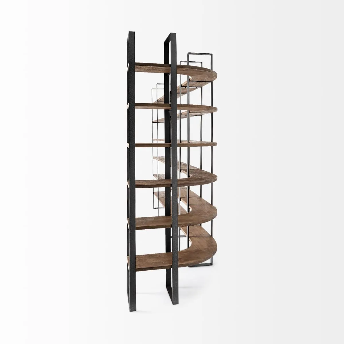 Taunton Shelving Unit Dark Brown Wood | Black Metal
