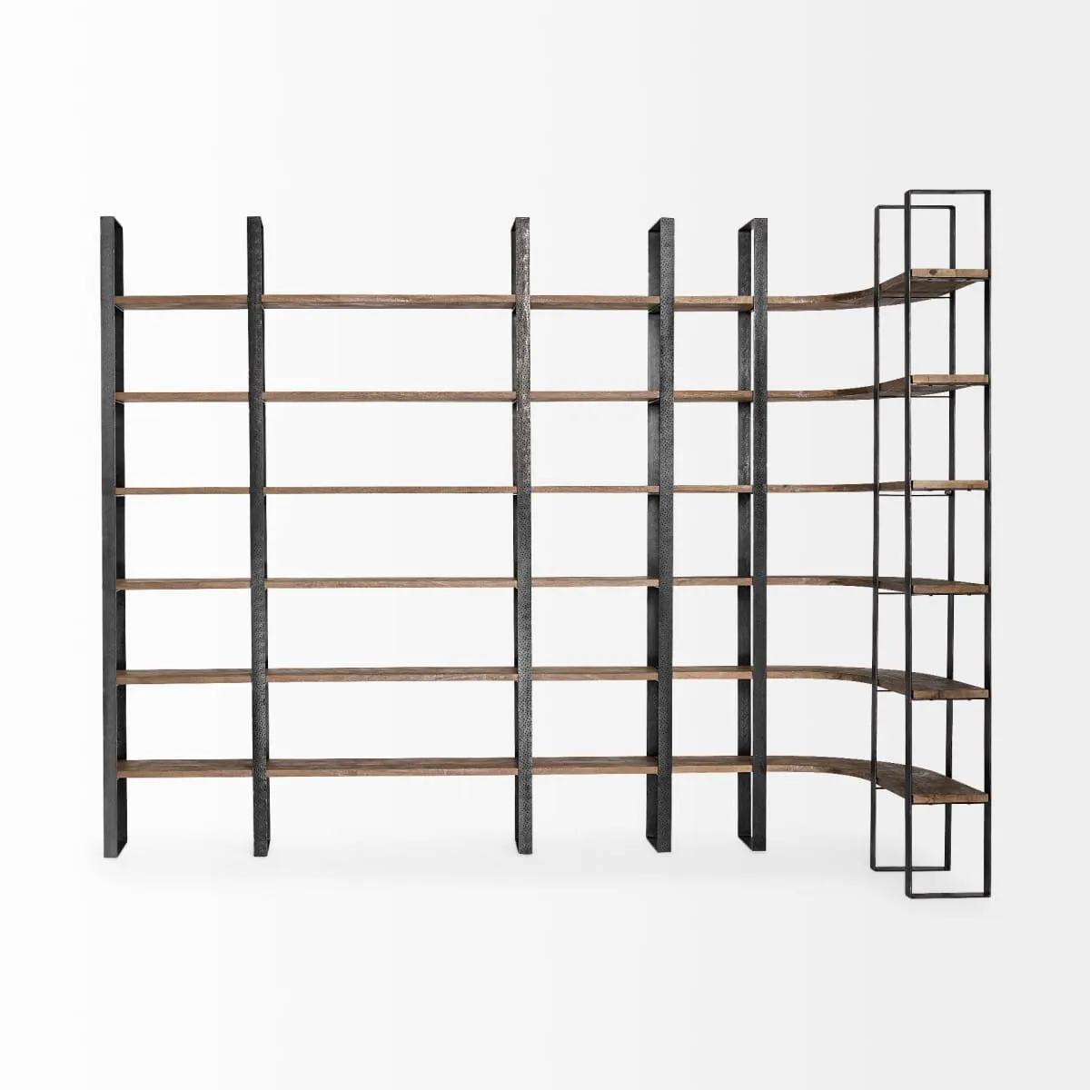Taunton Shelving Unit Dark Brown Wood | Black Metal