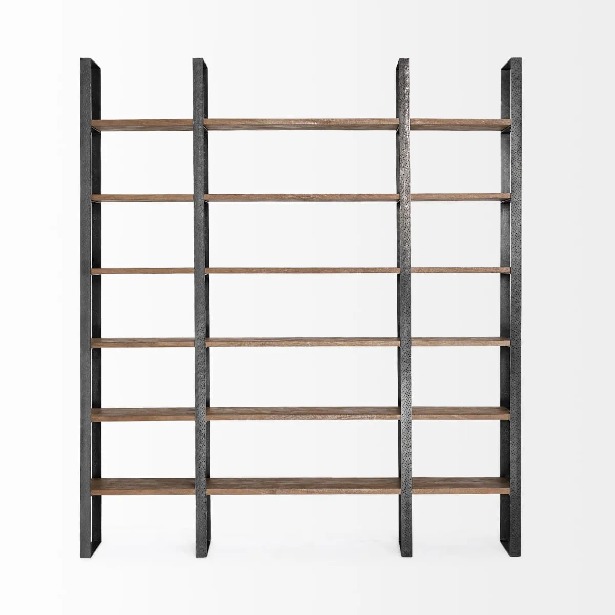 Taunton Shelving Unit Dark Brown Wood | Black Metal
