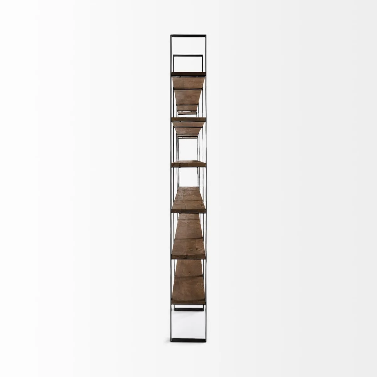 Taunton Shelving Unit Dark Brown Wood | Black Metal