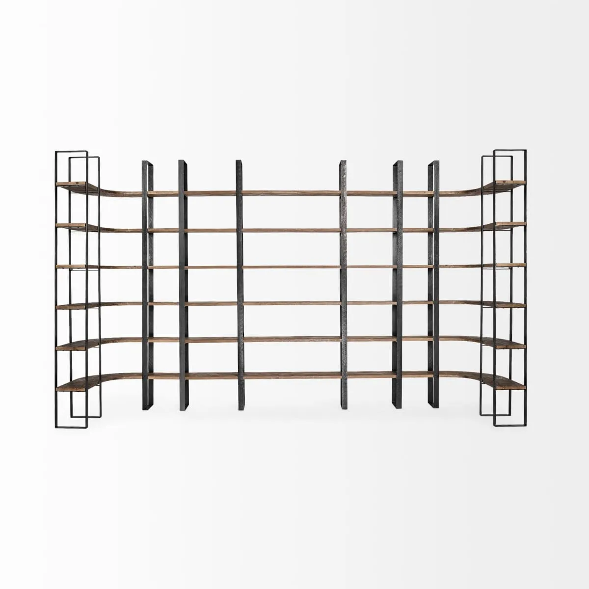 Taunton Shelving Unit Dark Brown Wood | Black Metal