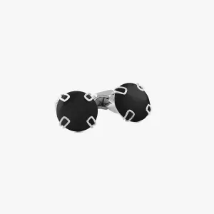 THOMPSON Button cufflinks in black