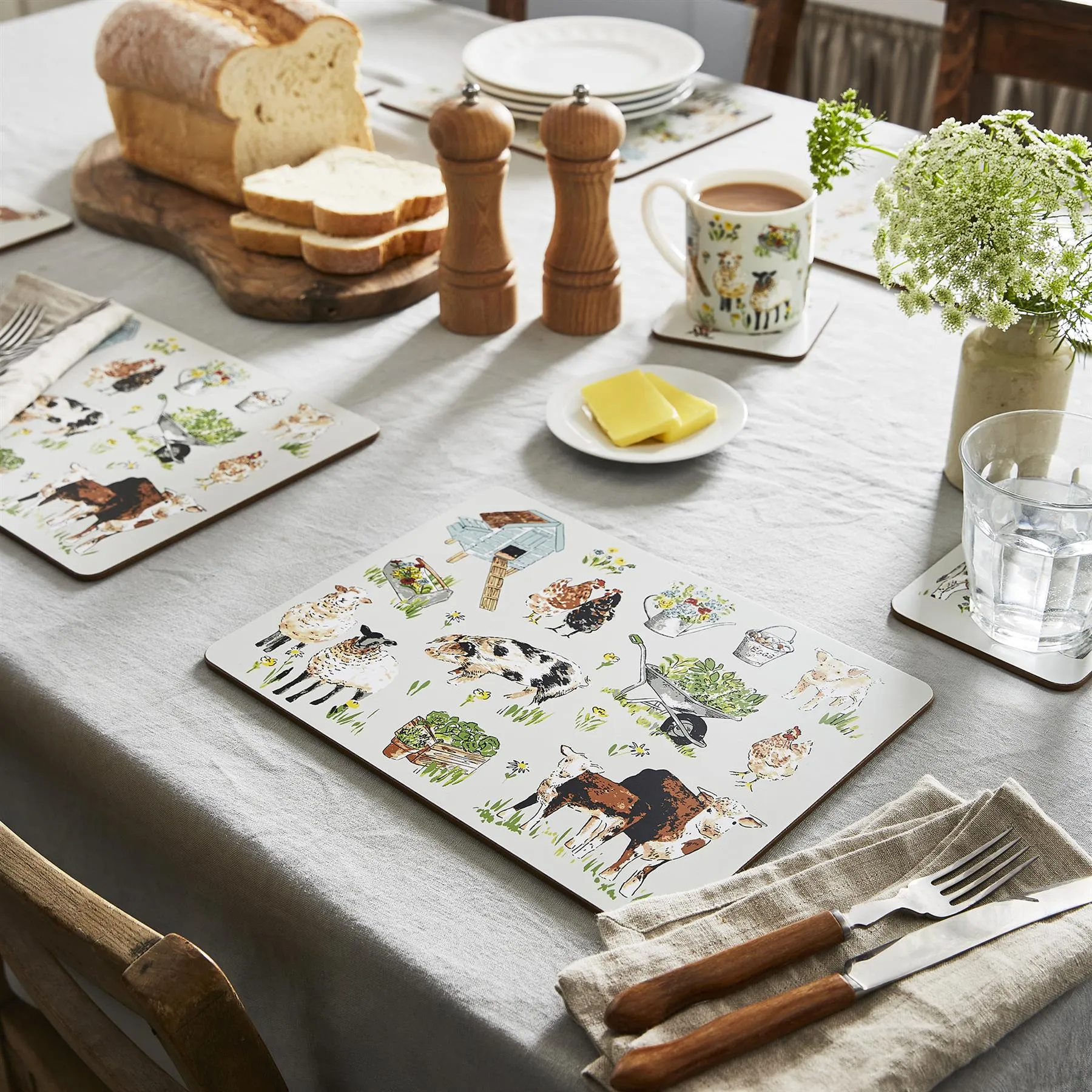 Ulster Weavers Portman Farm Placemat - 4 Pack One Size in Grey