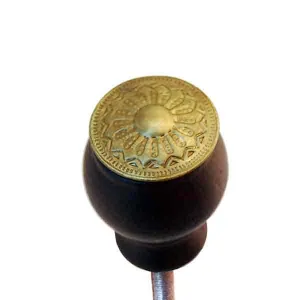 Victorian Wood Knobs, Ebony with Brass Detail