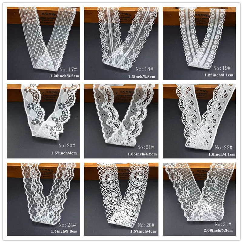White Mesh Lace Trim Ribbon  Perfect for DIY Crafts