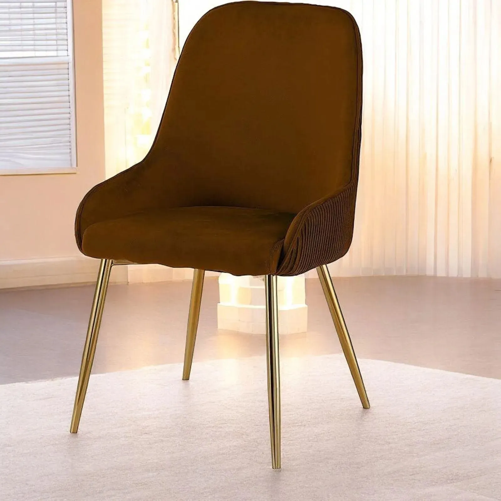 Wooden Twist Echelon Modern Cafe Dining Chair Wih Metal Legs